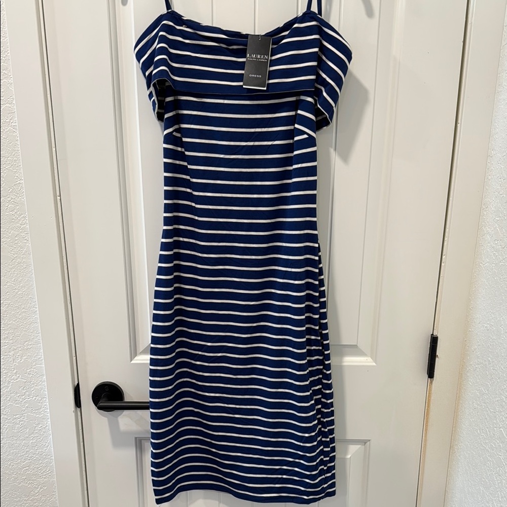 Ralph Lauren Navy and White Striped Dress